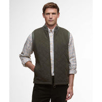 Olive Barbour Mens Shoveler Knitted Gilet Front