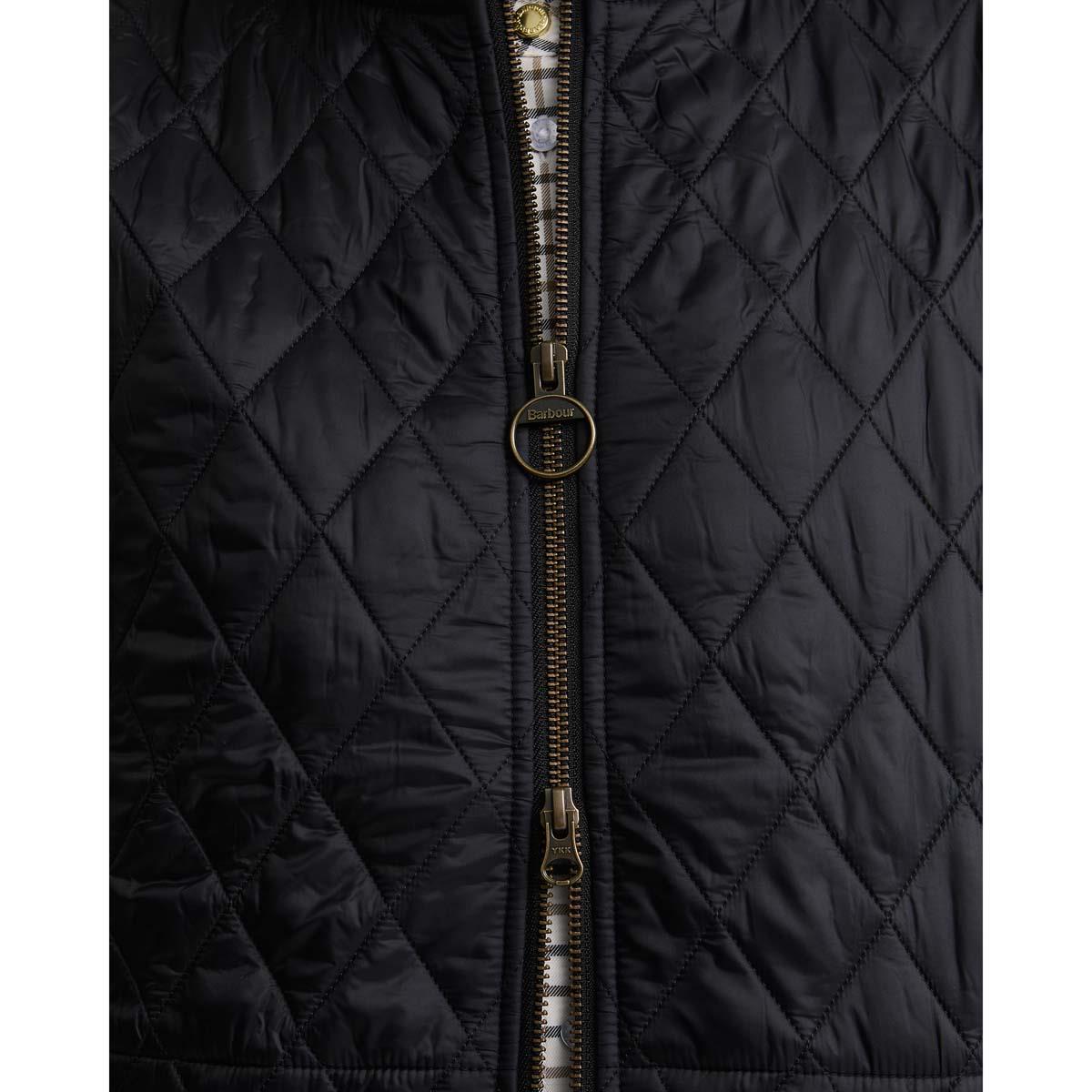 Black Barbour Womens Hermione Quilted Jacket Zip