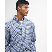 NAVY Barbour Mens Finkle Tailored Shirt COLLAR