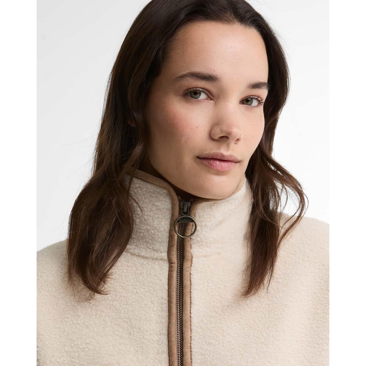 ECRU Barbour Womens Homeswood Fleece Jacket COLLAR