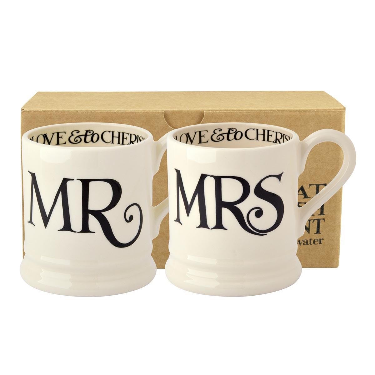 Emma Bridgewater Black Toast Mr & Mrs Mug Set