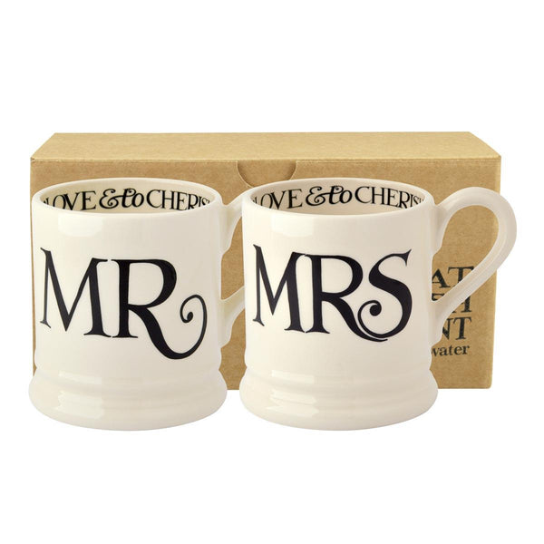 Emma Bridgewater Black Toast Mr & Mrs Mug Set