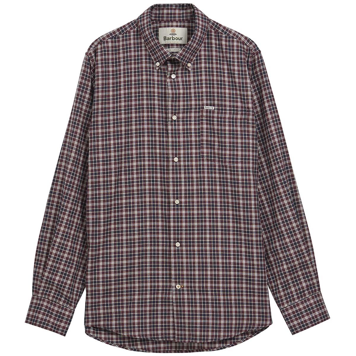 Dark Bordeaux Barbour Mens Dishford Thermo Weave Regular Fit