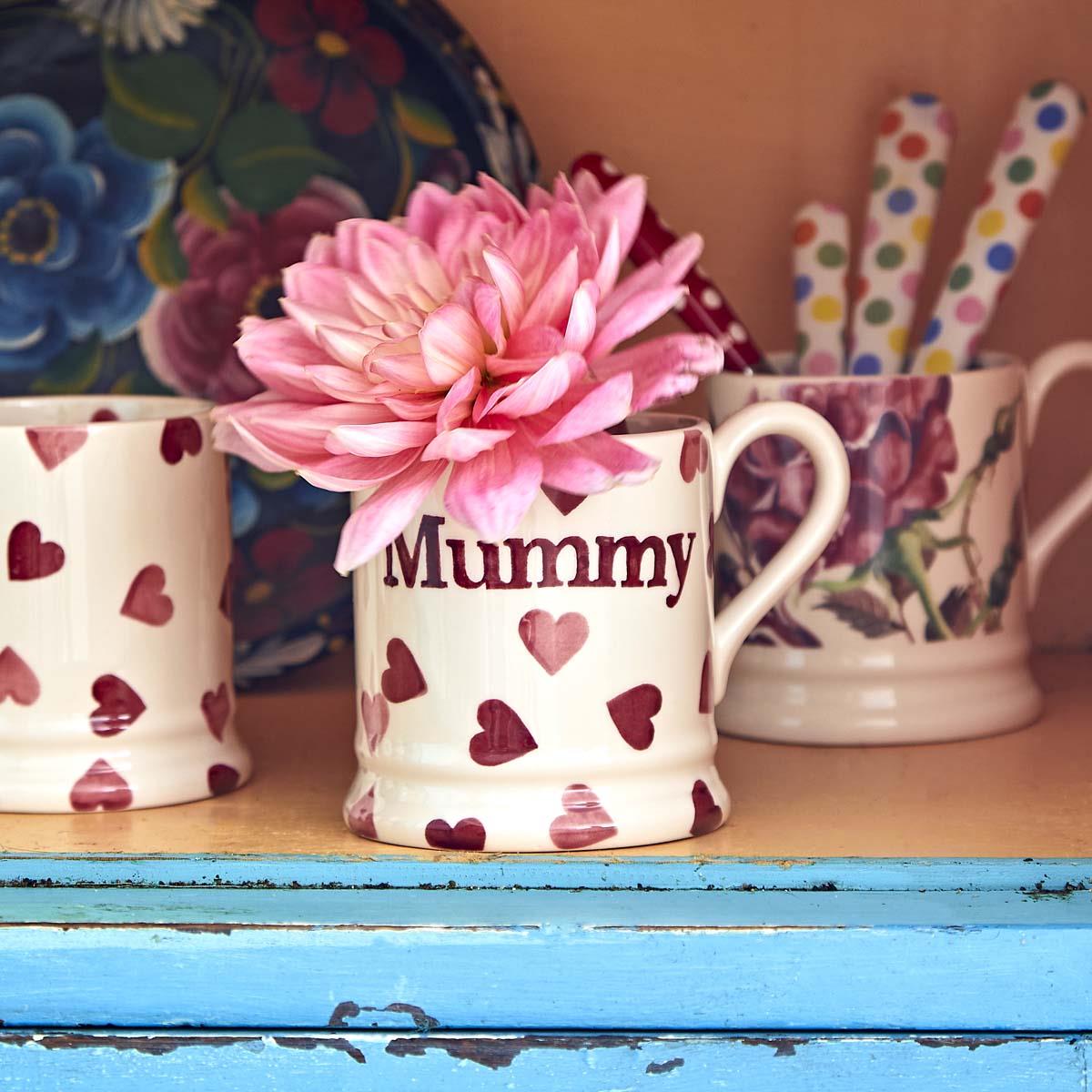 Emma Bridgewater Pink Hearts Mummy Half Pint Mug LS