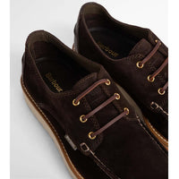 Dark Brown Suede Barbour Mens Aydon Derby Shoe TOP