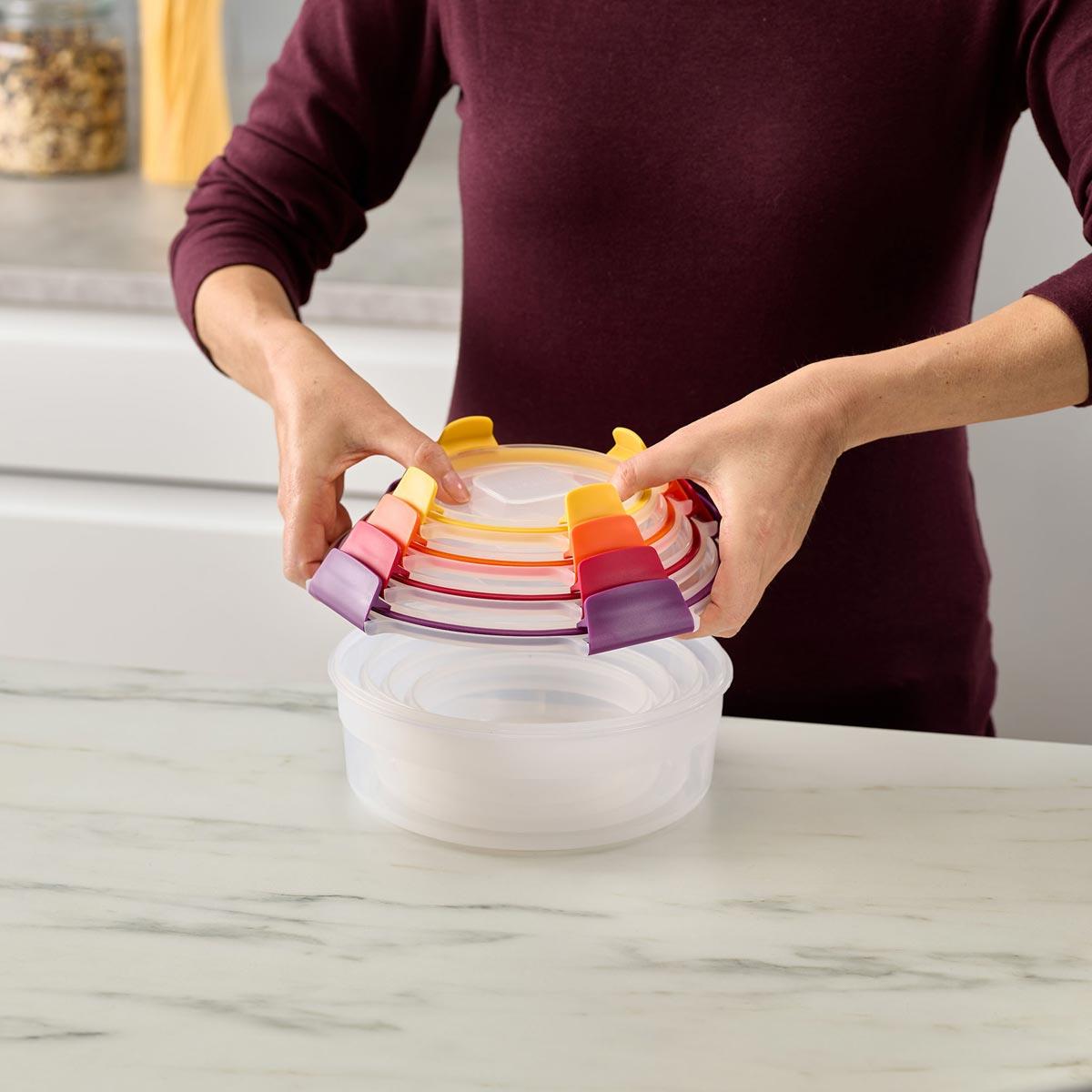 Joseph Joseph Nest Lock Round 4-piece Food Container Set Stacked