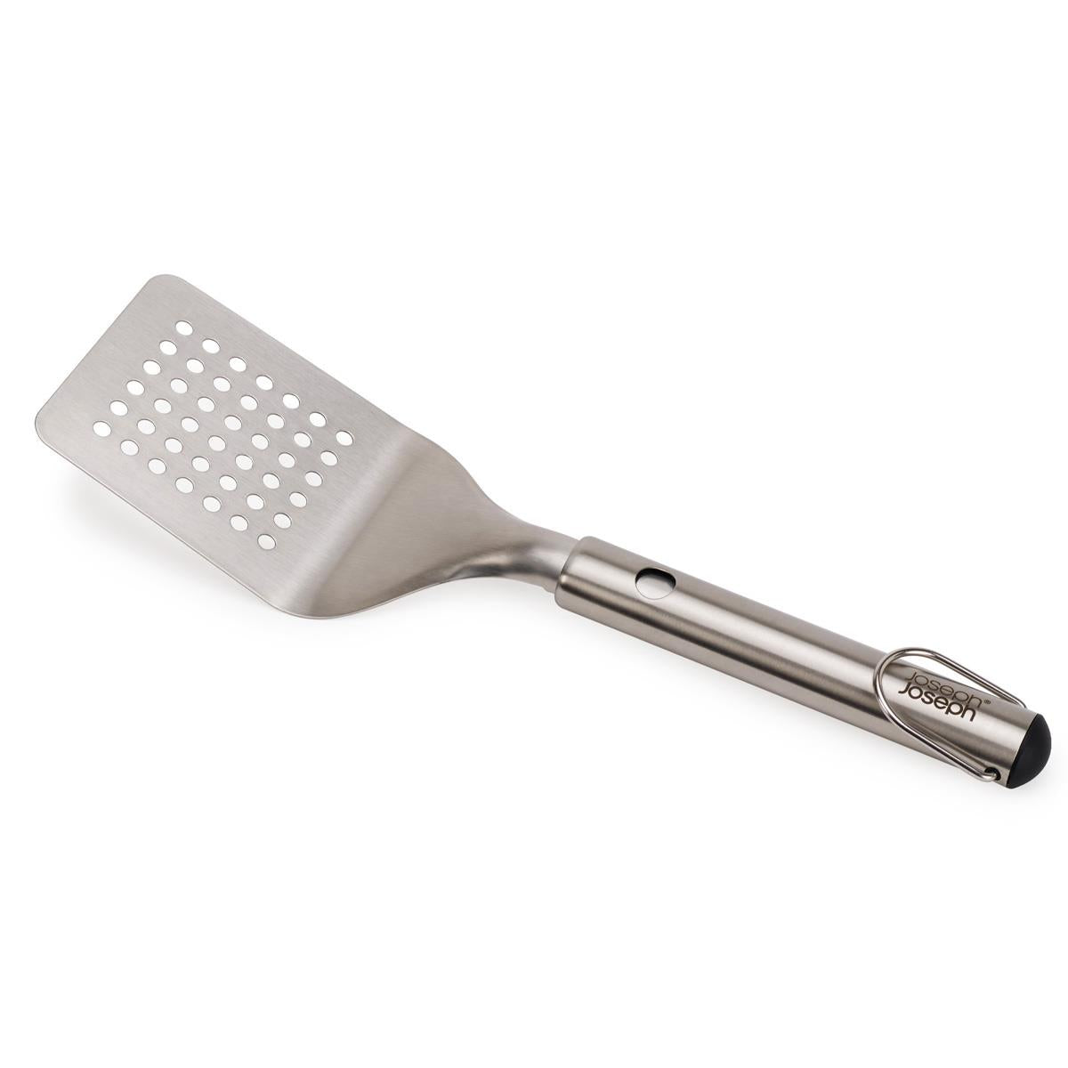 Joseph Joseph GrillOut 3-Piece Stainless-Steel BBQ Turner, Tongs and Fork Set Turner Retracted
