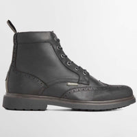 BLACK Barbour Mens Barmoor Brogue Boot SIDE