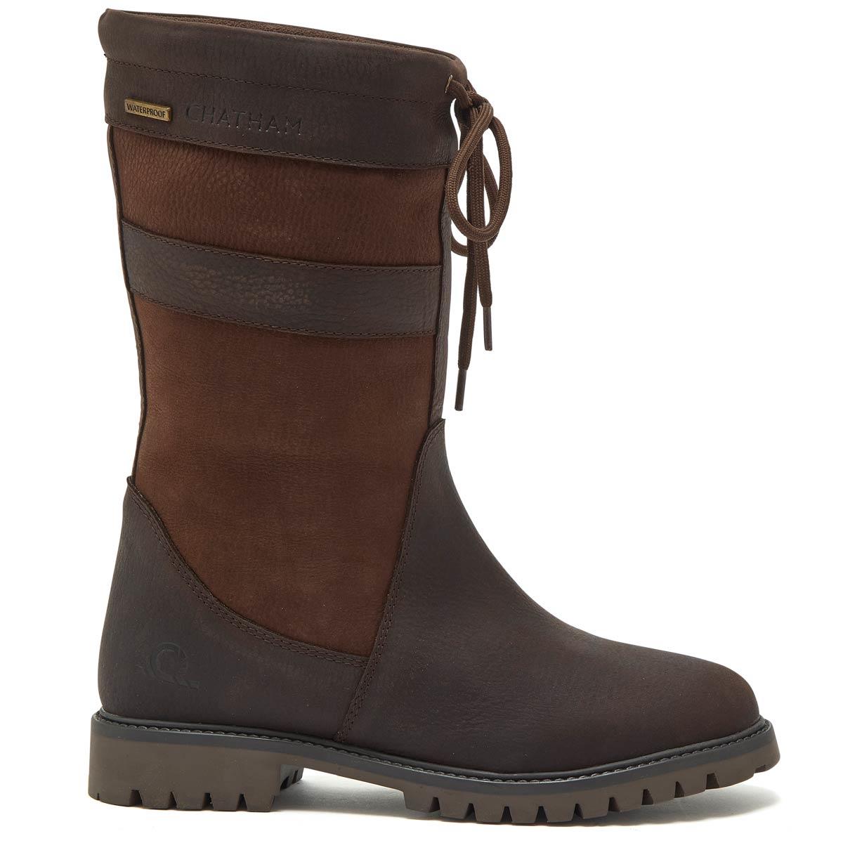 Dark Brown Chatham Womens Hexham II Mid Calf Riding Boots