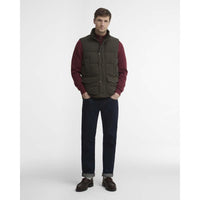 Dark Sage Barbour Mens Lonnen Gilet ON MODEL
