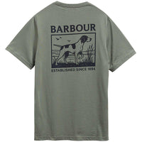 Agave Green Barbour Mens Setter Graphic Tailored T-Shirt BACK
