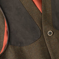 Musto Stretch Technical Tweed Waistcoat - Shoulder Patch Detail