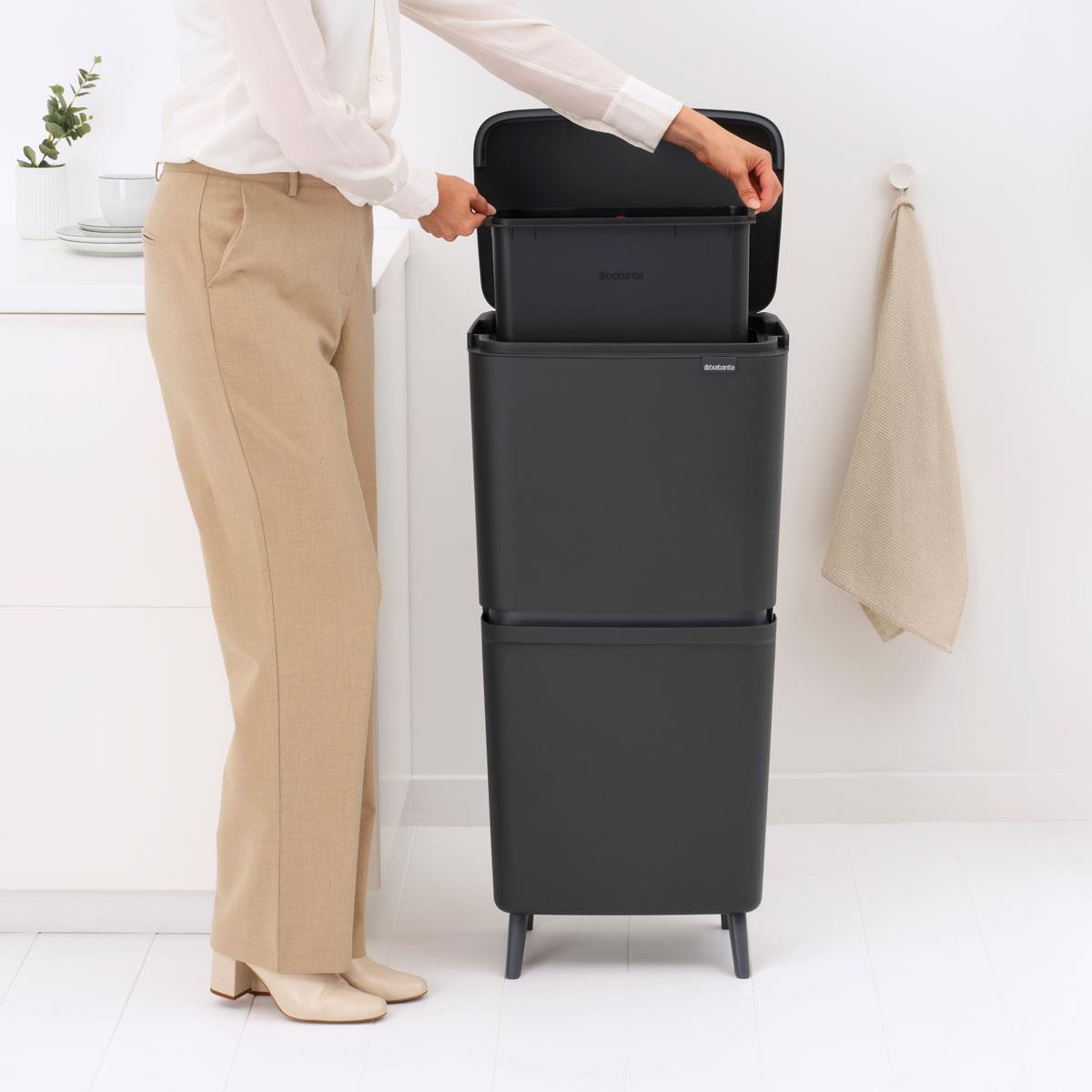 Dark Grey Brabantia Sortup Recycle Bin Hi 20+25 Litre Angle Inner Bucket