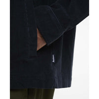 Navy Barbour Mens Tartan Trimmed Cord Overshirt Pocket