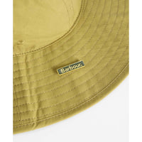 Golden Green Barbour Mens Transport 5 Panel Bucket Hat logo