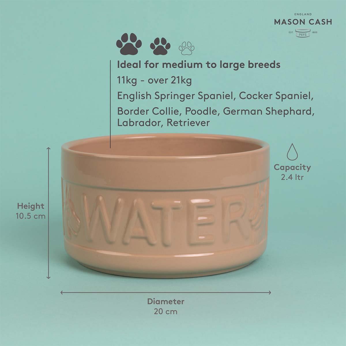 Mason Cash Cane Lettered Dog Water Bowl 20cm INFO