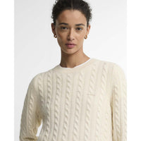 Ecru Barbour Womens Ashdown Cable Knitted Jumper Front