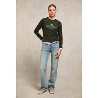 Racing Green Holland Cooper Womens Script Crew Sweat On Model Full Length