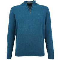 Albert and Maurice Netherton Zip Neck Lambswool Jumper Teal