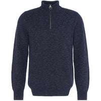 Navy Barbour Mens Tainsbury Half Zip Knitted Jumper