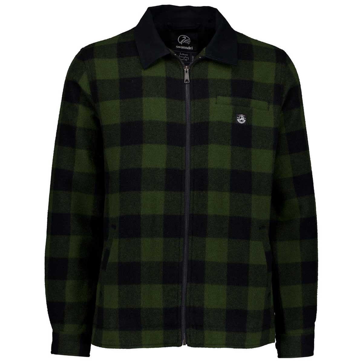 Olive/Black Check Swanndri Mens Liverpool Jacket