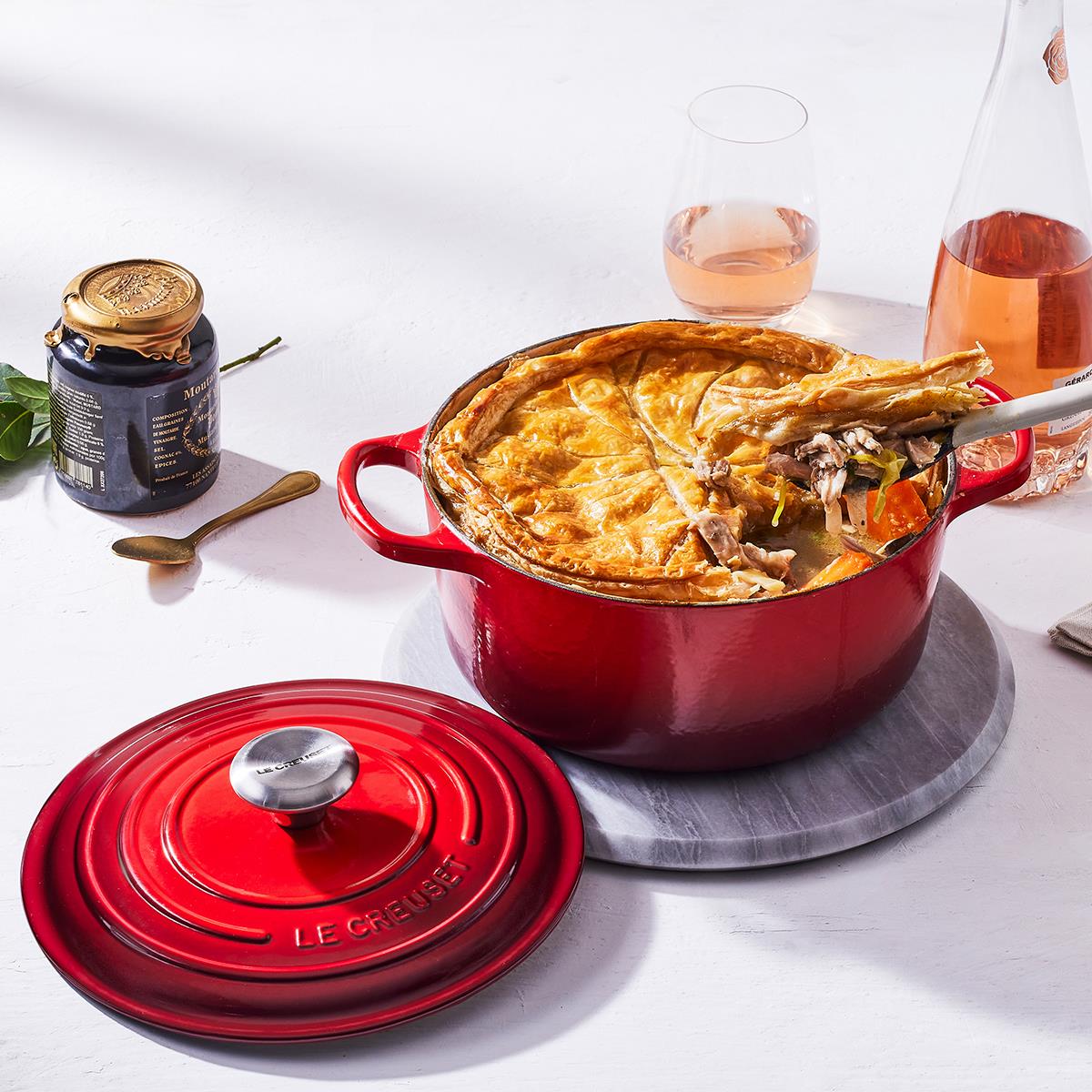 Le Creuset 30cm Cast Iron Round Casserole Dish Cerise