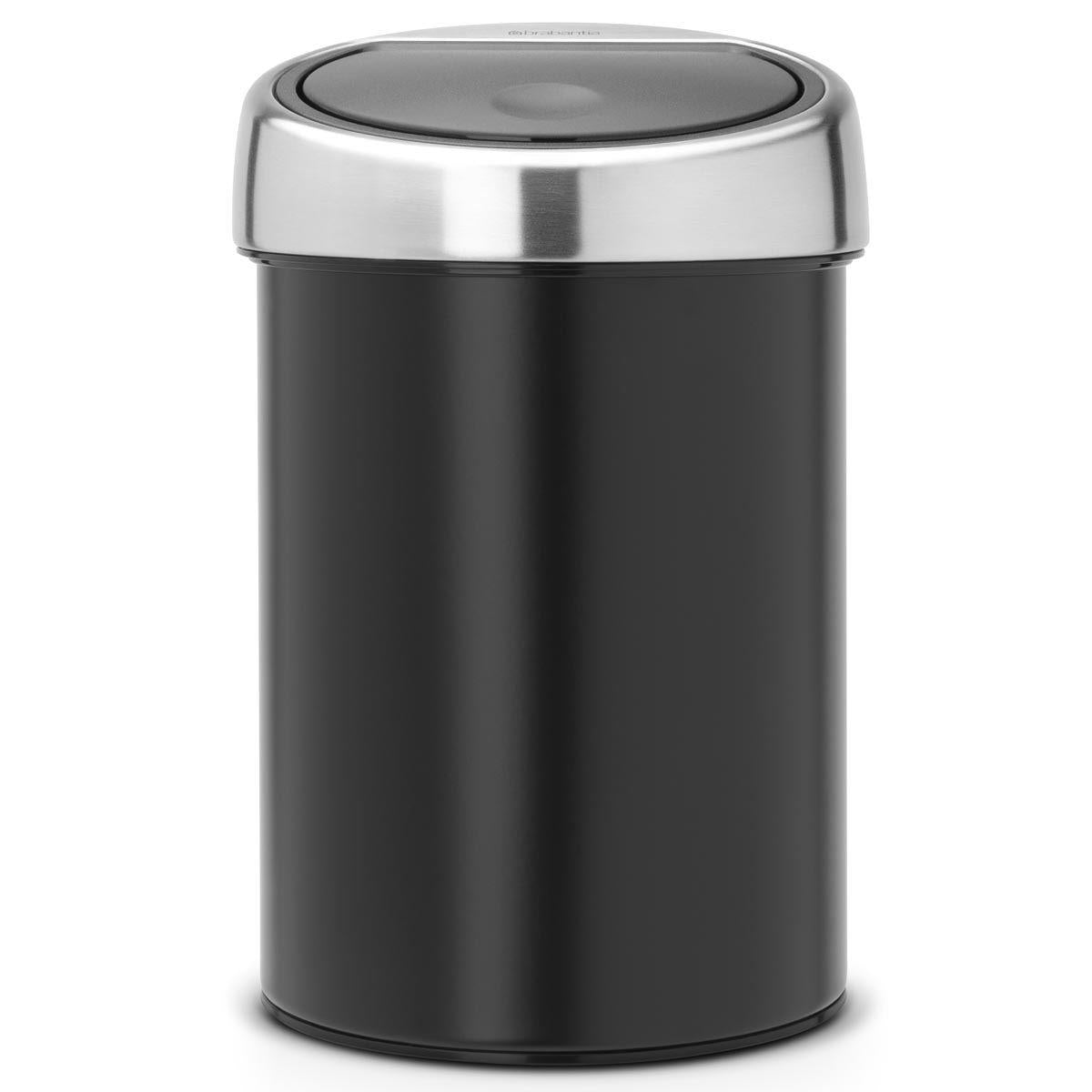 Matt Black With Matt Steel Lid Brabantia Touch Bin 3 Litre