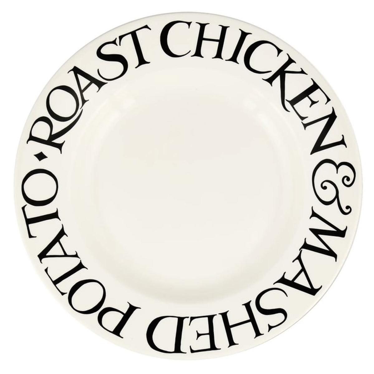 Emma Bridgewater Black Toast Roast Chicken Large 10.5 Inch Dinner Plate