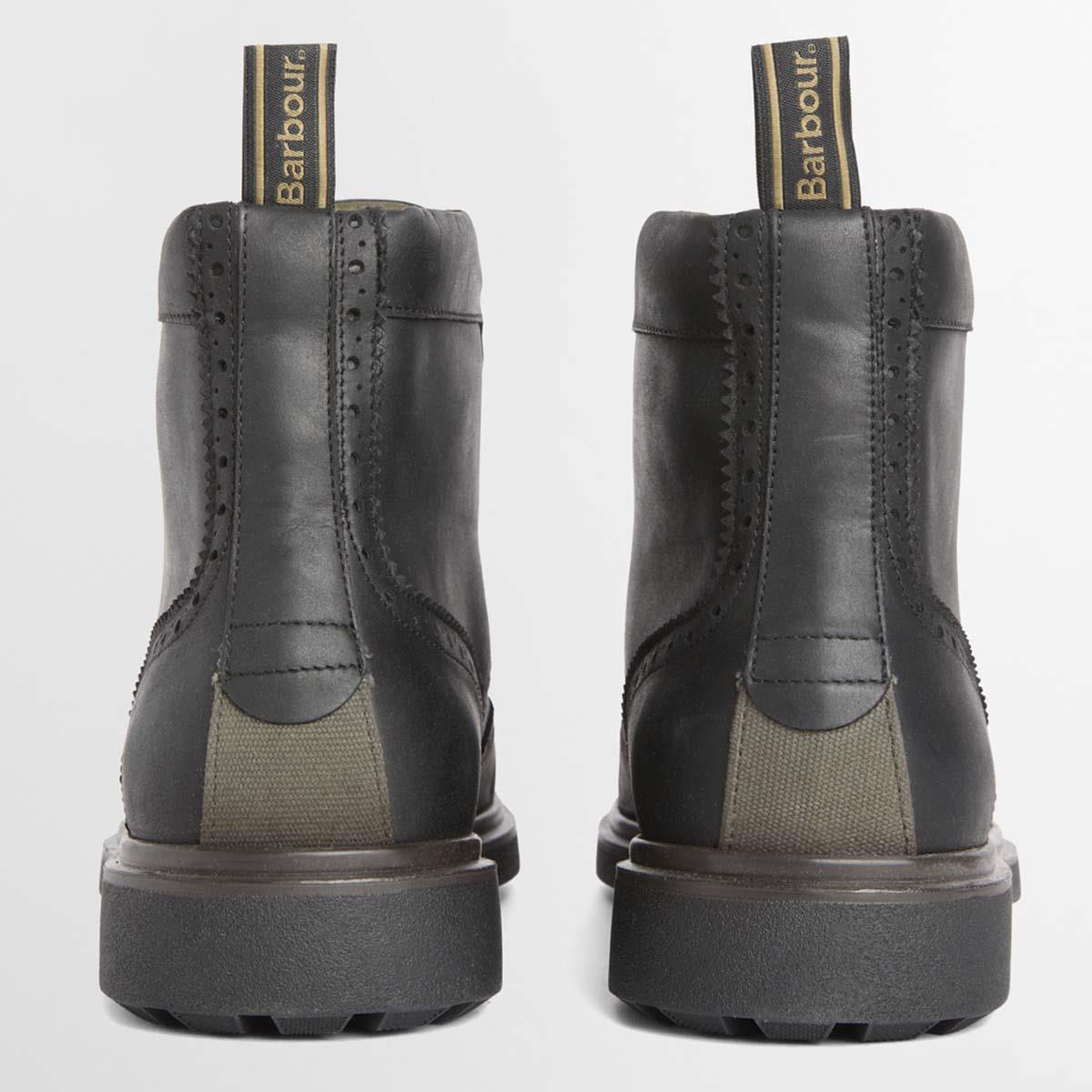 BLACK Barbour Mens Barmoor Brogue Boot BACK
