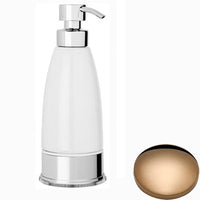Antique Gold Samuel Heath Style Moderne Freestanding White Ceramic Liquid Soap Dispenser N6666W