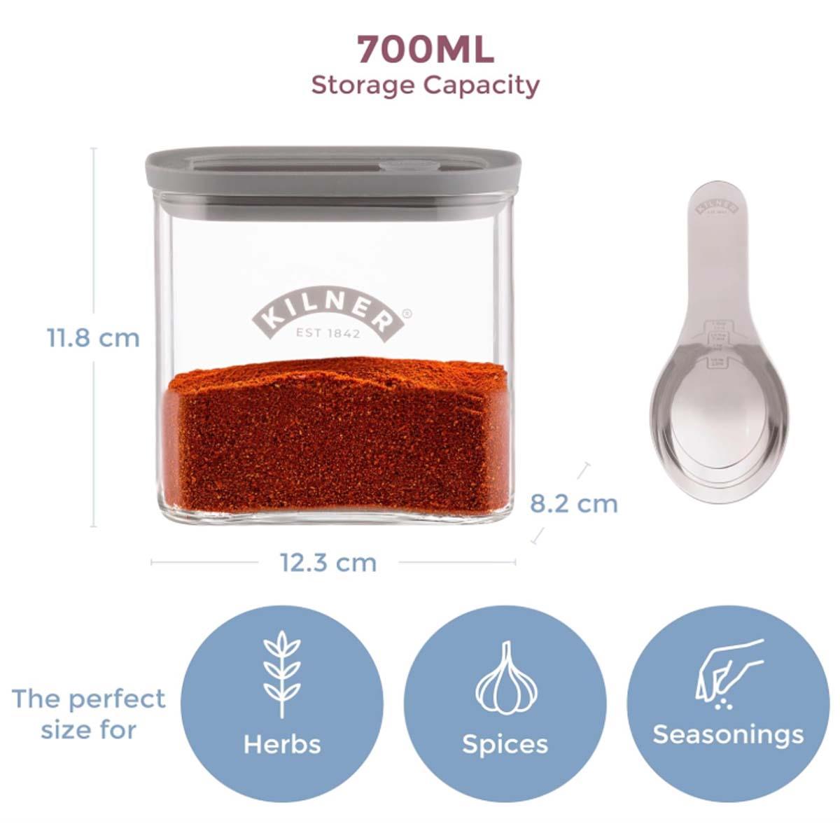 Kilner Fresh Storage Spice Jar and Measure Spoon LS3