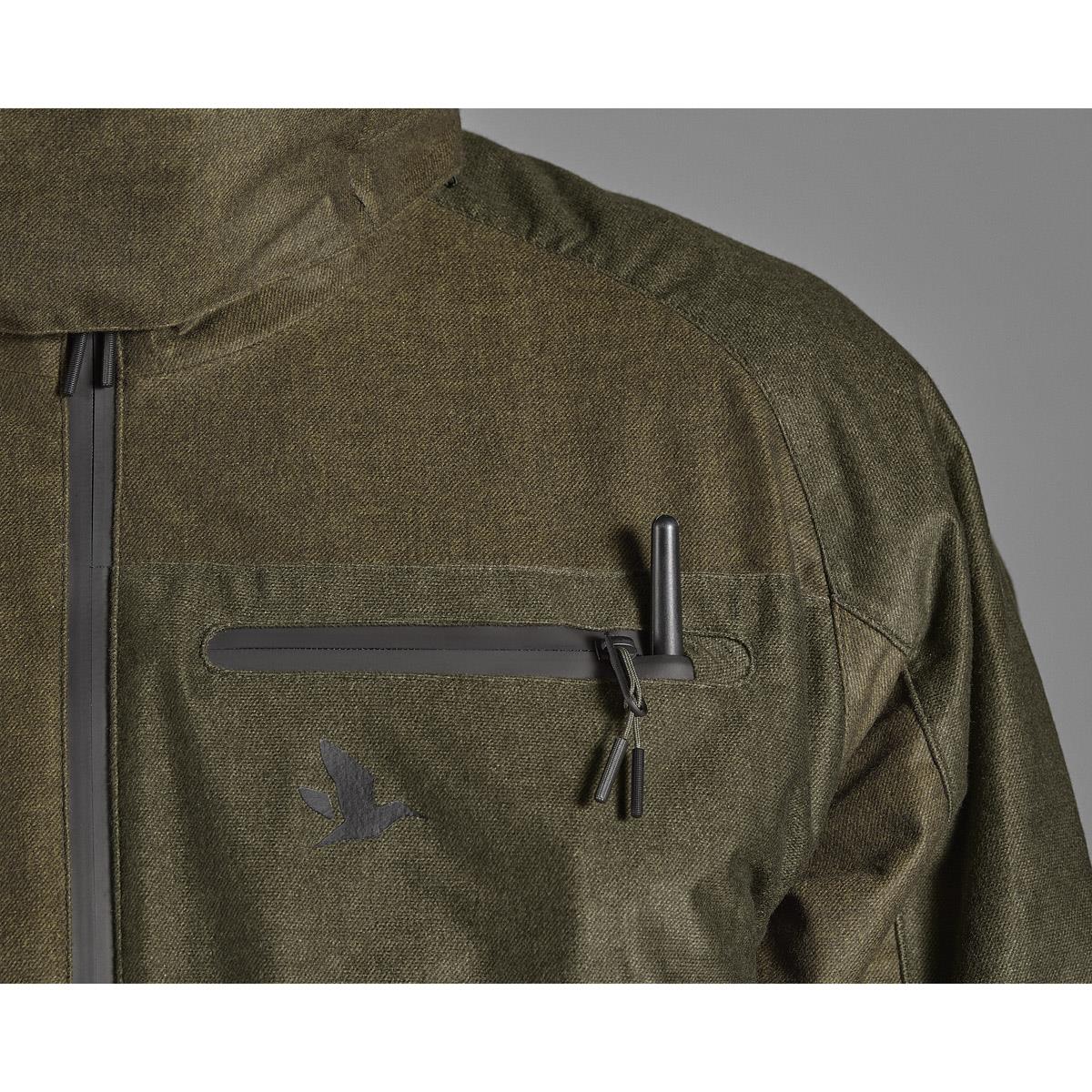 Pine Green Melange Seeland Mens Avail Jacket Pocket Detail