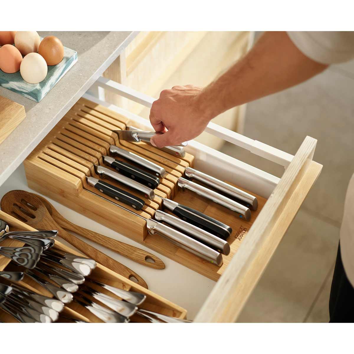 Joseph Joseph DrawerStore Bamboo Large 2-tier Knife Organiser