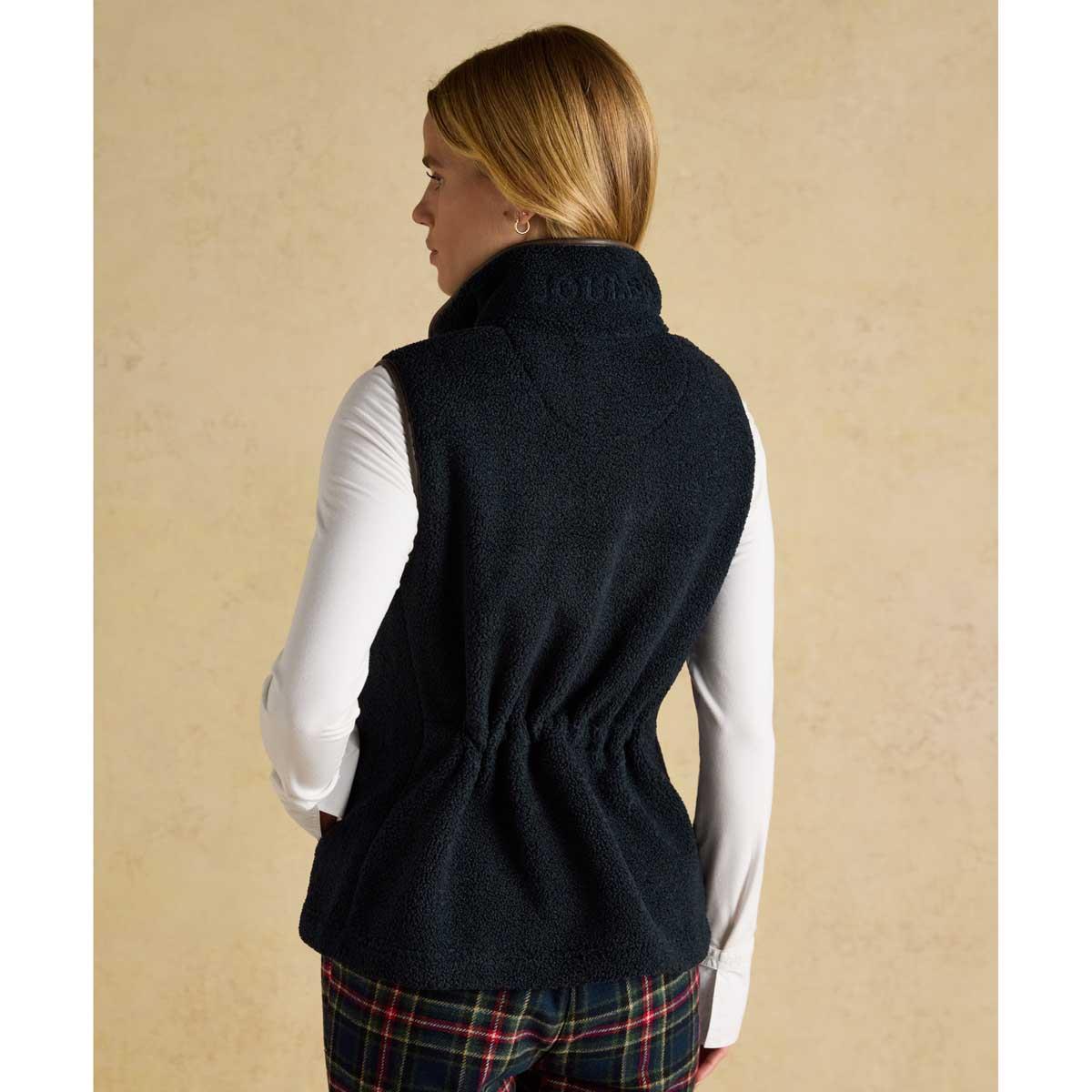 Navy Joules Womens Borg Heritage Fleece Gilet Back