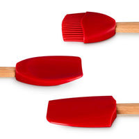 Le Creuset Signature Set of 3 Tools Medium Spatula, Large Spoon, Basting Brush