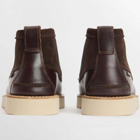 Olive/Dark Brown Barbour Mens Hadston Chukka Boot BACK
