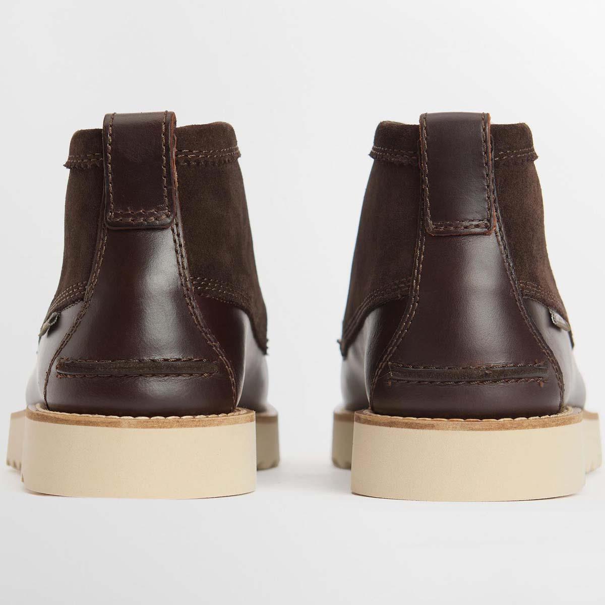 Olive/Dark Brown Barbour Mens Hadston Chukka Boot BACK