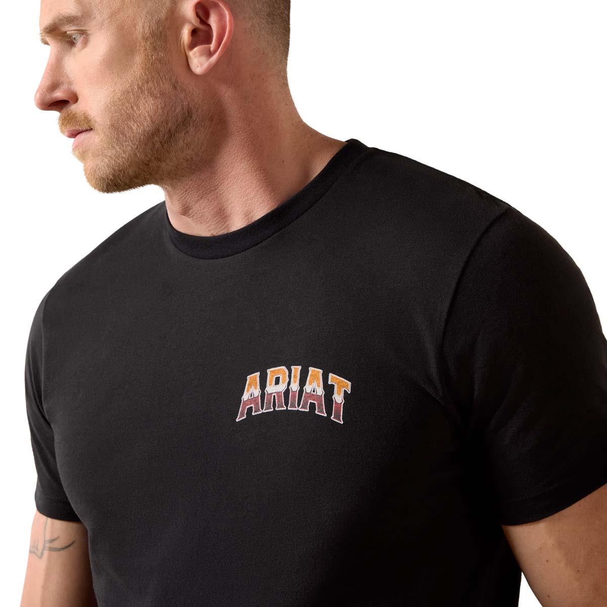 Black Ariat Mens Country Rock T-Shirt Detail