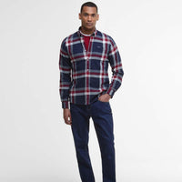 Navy/Red Barbour Mens Folley Tailored Shirt Front