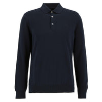 Navy Barbour Mens Pima Cotton Knitted Polo Shirt