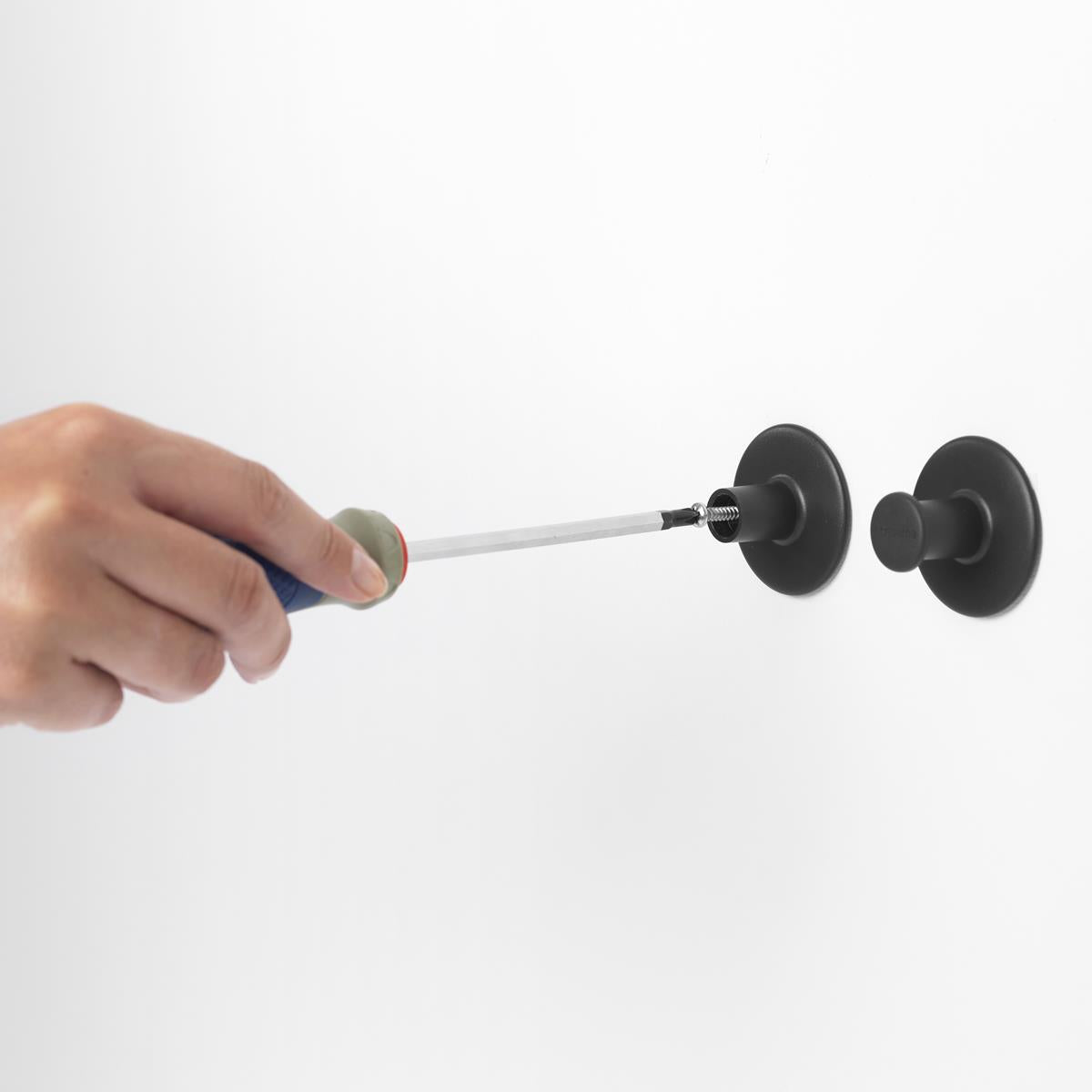 Dark Grey Brabantia Towel Hook Set of 2 Fixing