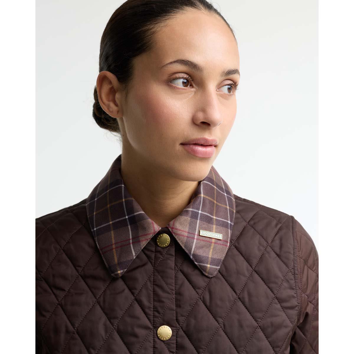 RUSTIC Barbour Womens Icons Tartan Collar Cropped COLLAR