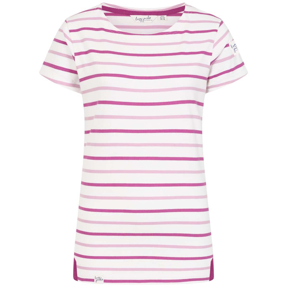 Pink Lazy Jacks Womens LJ8 Breton Top