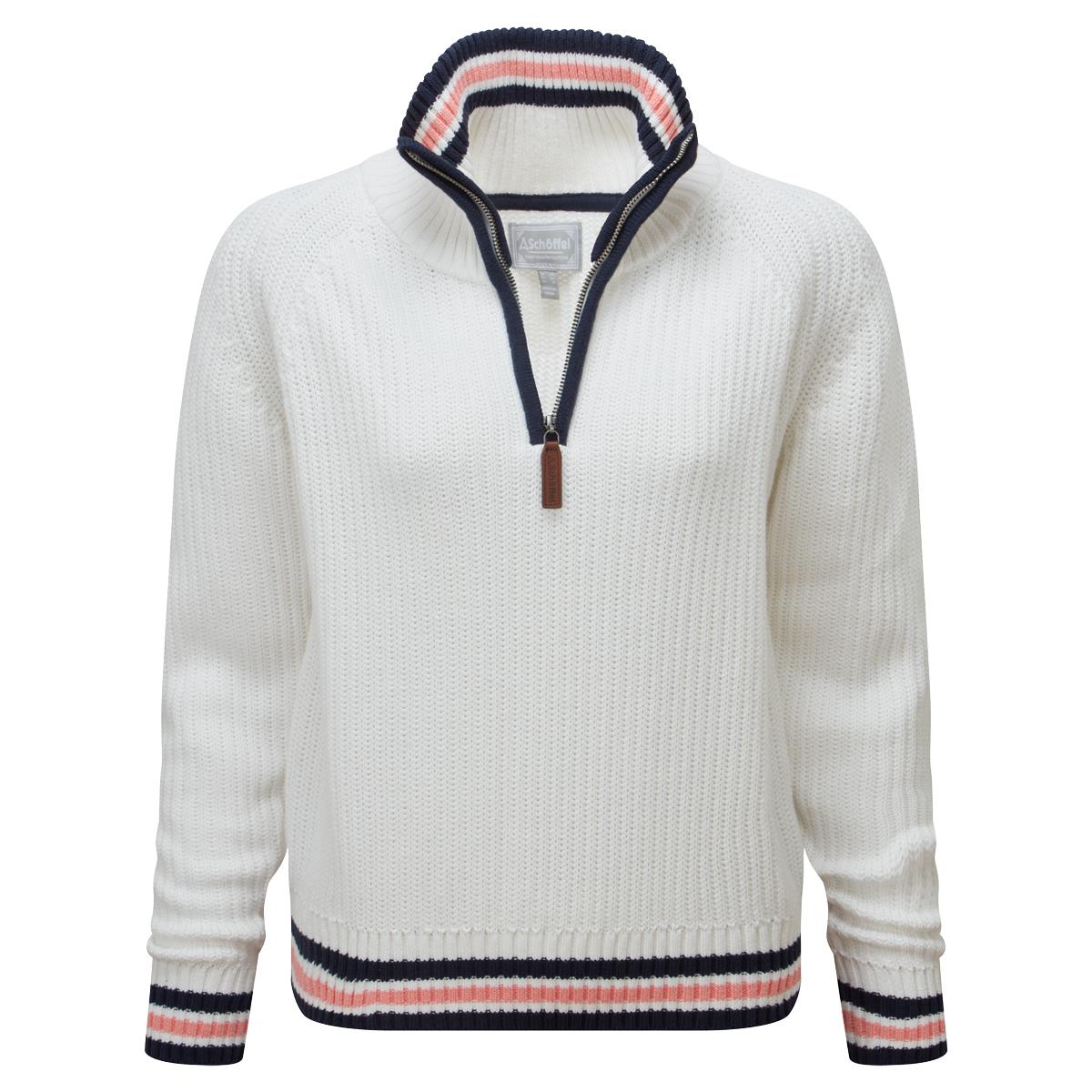 Soft White Schoffel Womens Havelet 1/4 Zip Jumper