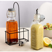 Kilner Set of 2 300ml Oil Bottles and Metal Rack LS2