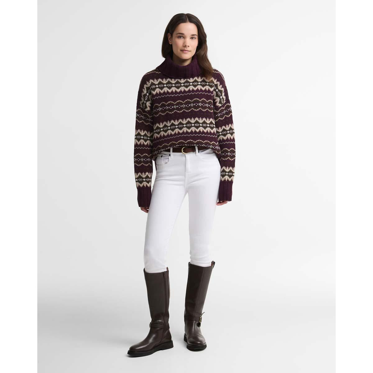FIG MULTI Barbour Womens Helen Knitted Jumper ON MODEL