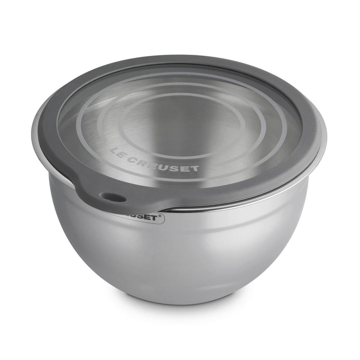 Le Creuset Stainless Steel Mixing Bowl With Glass Lid 23cm