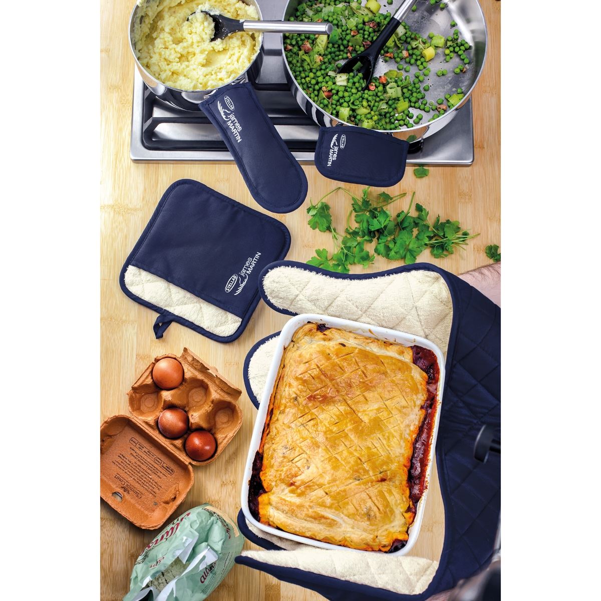 Stellar James Martin Textile Double Oven Glove