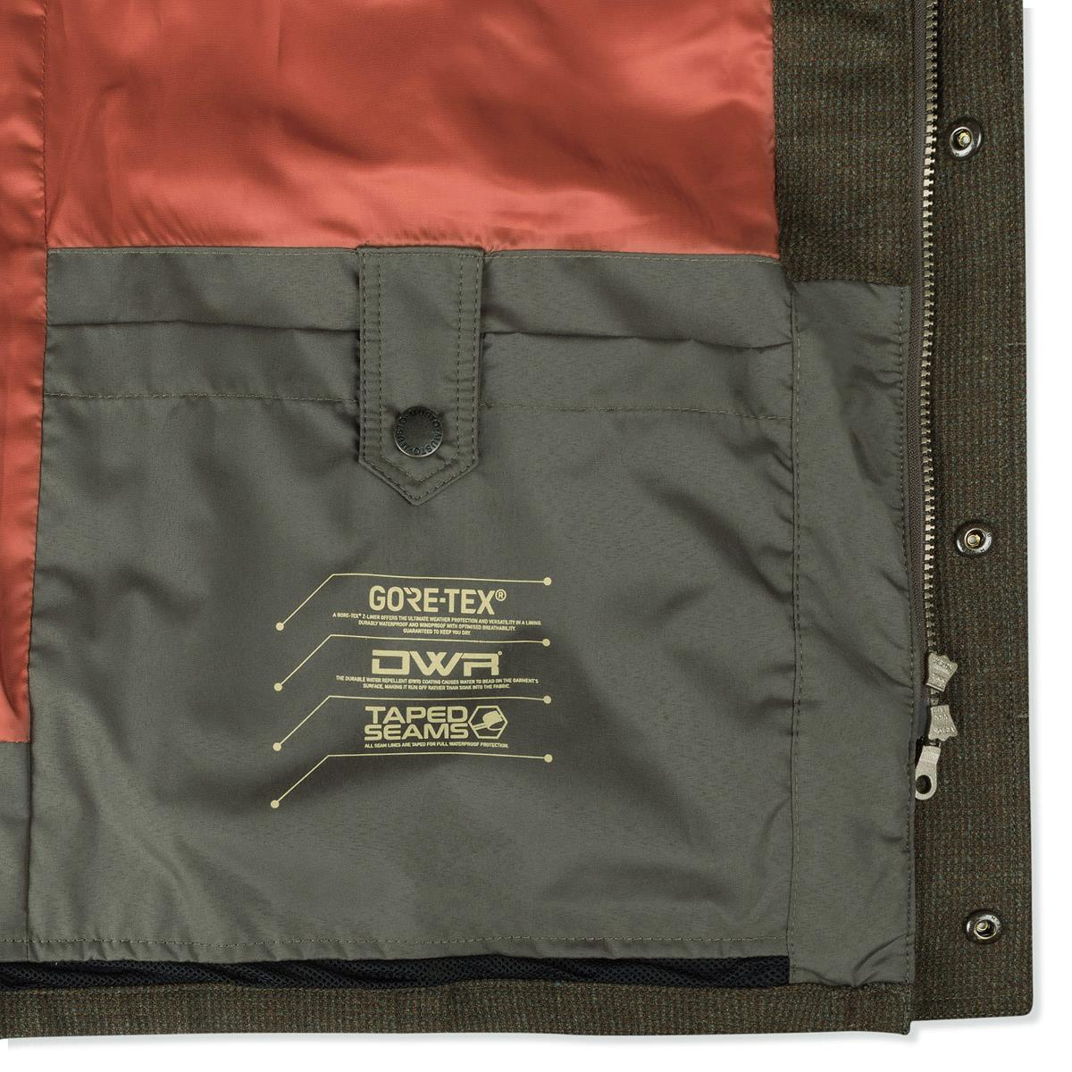 Dunmhor Musto Stretch Technical Gore Tex Tweed Jacket Inner Detail