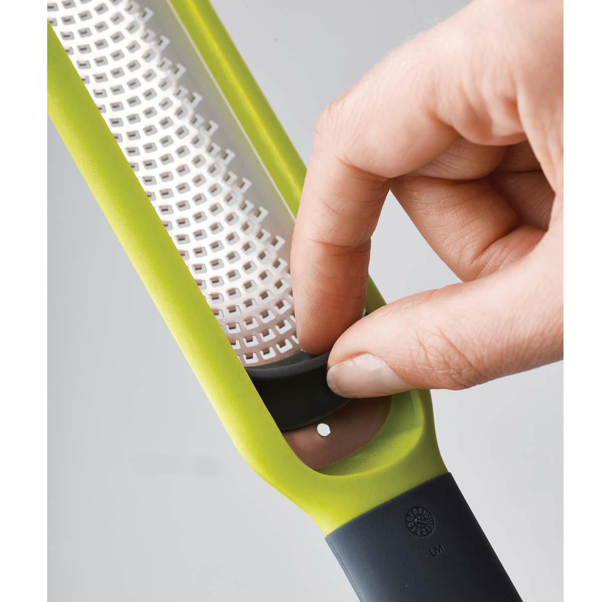 Green Joseph Joseph Handi-Zest Zester with Integrated Blade HOLDER